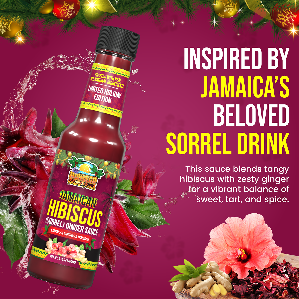 Jamaican Hibiscus (Sorrel) Ginger Sauce – Limited Holiday Edition Gift Box