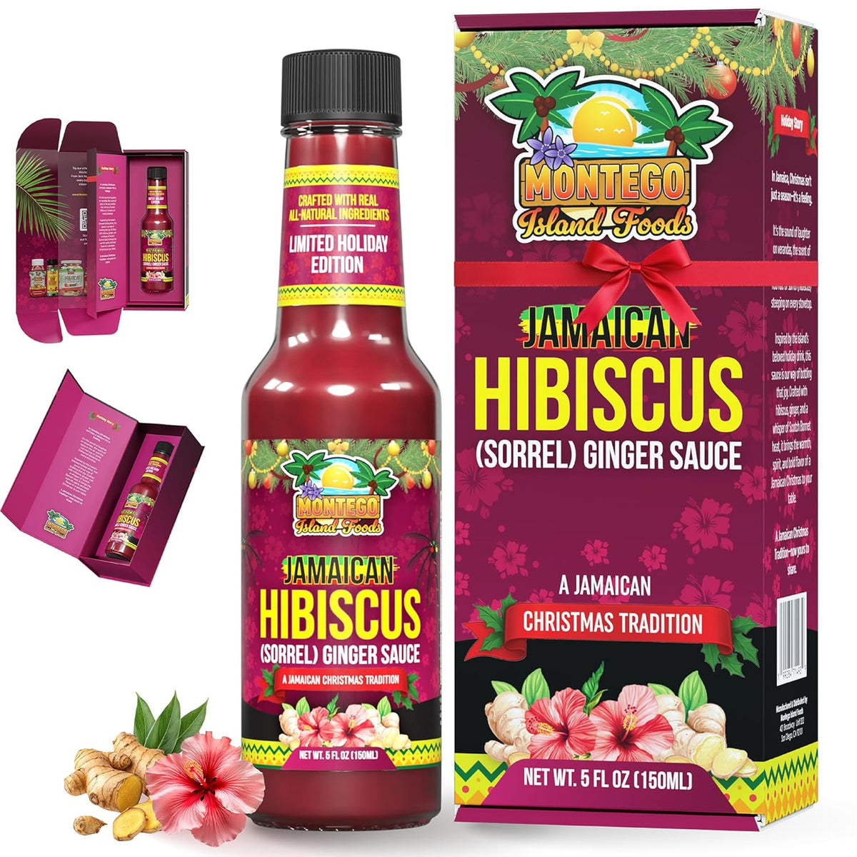 Jamaican Hibiscus (Sorrel) Ginger Sauce – Limited Holiday Edition Gift Box